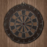 Lederenafdrukken van elegant dartbord<br><div class="desc">Klaszwart en bruin lederprintbord.</div>