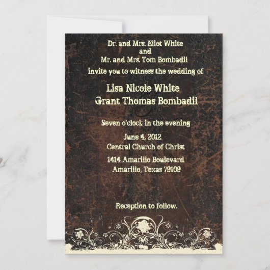 Lederenblik, shabby-weddenschap kaart (Voorkant)