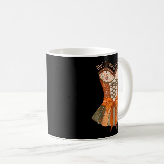 Lederhosen Costume Cute German Bavarian Women  Koffiemok (Voorkant rechts)