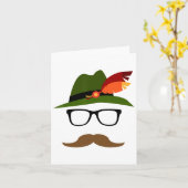 Lederhosen Duits Gezicht Gles Halloween Kostuum Kaart (Gele Bloem)