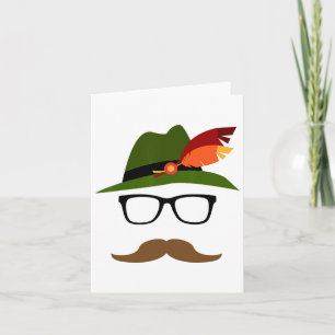 Lederhosen Duits Gezicht Gles Halloween Kostuum Kaart
