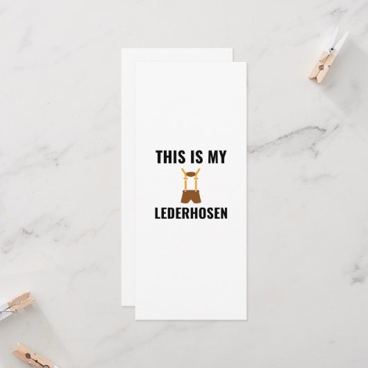 Lederhosen Kaart (Voorkant / Achterkant in situ)