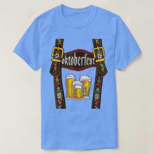 Lederhosen Suspenders Oktoberfest Bavarian München T-shirt (Design voorkant)