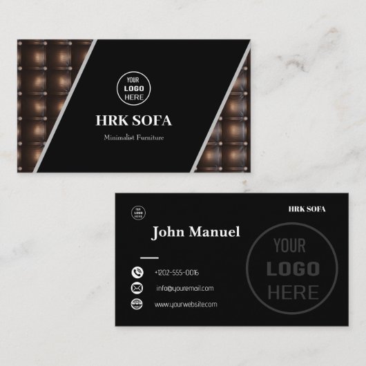 Lederkleding voor meubelen Ontwerp Professional Visitekaartje (Voorkant / Achterkant)