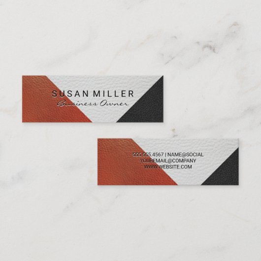 Lederkleurblok Mini Visitekaartje (Voorkant / Achterkant)