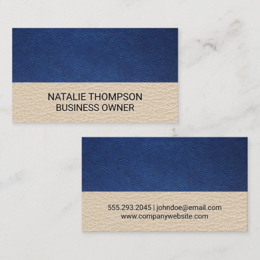 Lederkleurblok Visitekaartje (Voorkant / Achterkant)