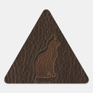 Lederkleurig kat donker sticker