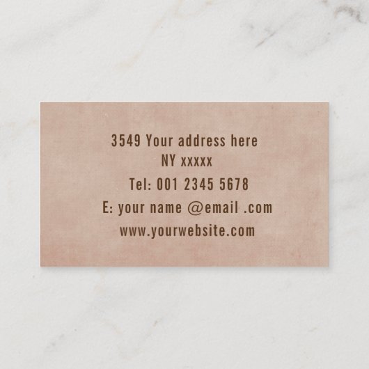 Lederleder, met ingegraveerd weefsel visitekaartje (Achterkant)