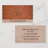 Lederleder, met ingegraveerd weefsel visitekaartje (Voorkant / Achterkant)