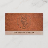 Lederleder, met ingegraveerd weefsel visitekaartje (Voorkant)