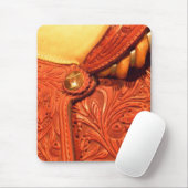 Lederlederen zadel met faux muismat (Met muis)