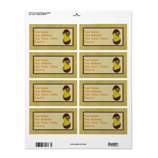 lederlook paaskip etiket (Full Sheet)