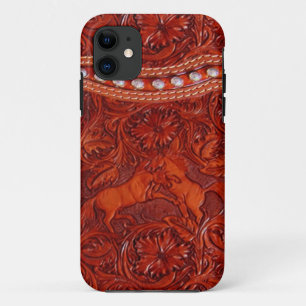 ledermosterd met zilverkleurige draagtas Case-Mate iPhone case