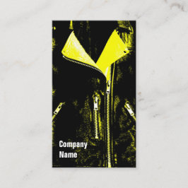 Ledernjasje Gele zwarte tekst Visitekaartje
