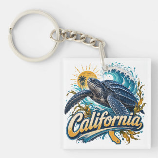 Lederschildpad Californische Kust Kunst Sleutelhanger