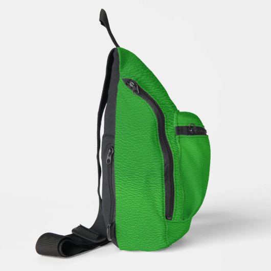 lederstructuur, groen sling bag (Links)
