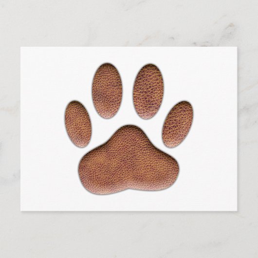 Ledertextiel Dog Paw Print Briefkaart (Voorkant)
