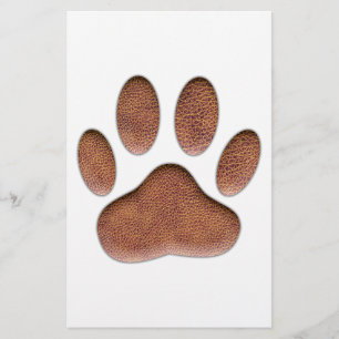 Ledertextiel Dog Paw Print Briefpapier