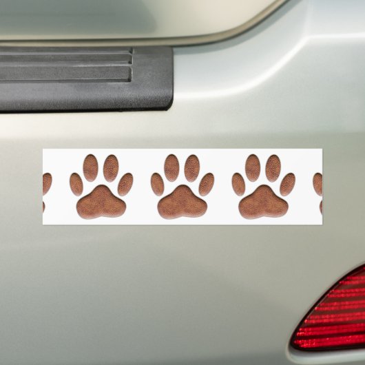 Ledertextiel Dog Paw Print Bumpersticker (Op auto)