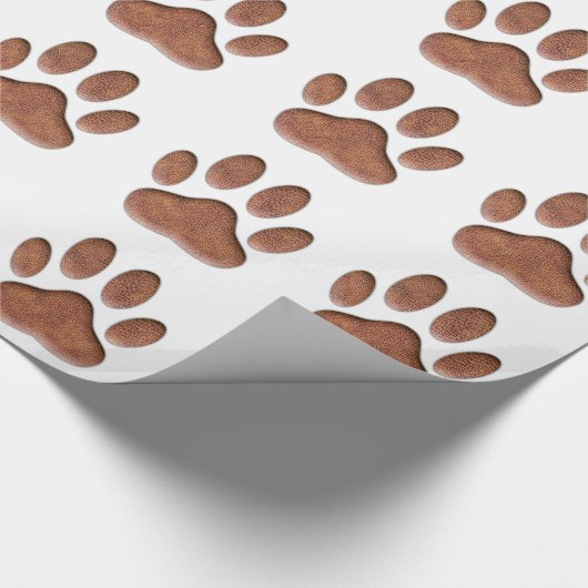 Ledertextiel Dog Paw Print Cadeaupapier (Hoek)