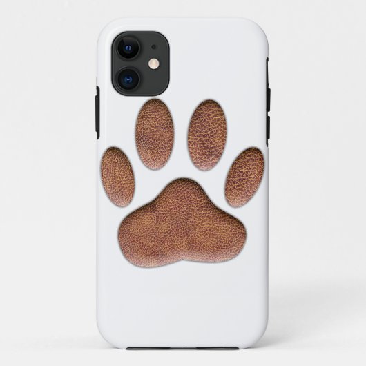 Ledertextiel Dog Paw Print Case-Mate iPhone Case (Achterkant)