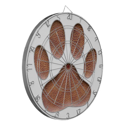 Ledertextiel Dog Paw Print Dartbord (Voorkant Links)