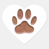 Ledertextiel Dog Paw Print Hart Sticker (Voorkant)