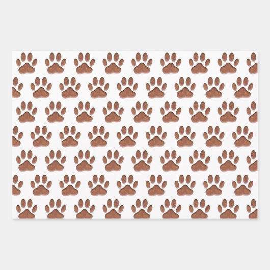 Ledertextiel Dog Paw Print Inpakpapier Vel (Voorkant 3)
