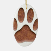 Ledertextiel Dog Paw Print Keramisch Ornament (Rechts)