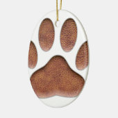Ledertextiel Dog Paw Print Keramisch Ornament (Links)