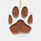 Ledertextiel Dog Paw Print Keramisch Ornament (Voorkant)