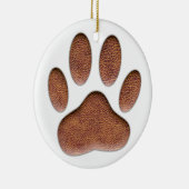 Ledertextiel Dog Paw Print Keramisch Ornament (Rechts)