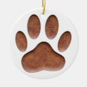 Ledertextiel Dog Paw Print Keramisch Ornament (Voorkant)