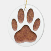 Ledertextiel Dog Paw Print Keramisch Ornament (Links)