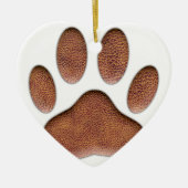 Ledertextiel Dog Paw Print Keramisch Ornament (Voorkant)