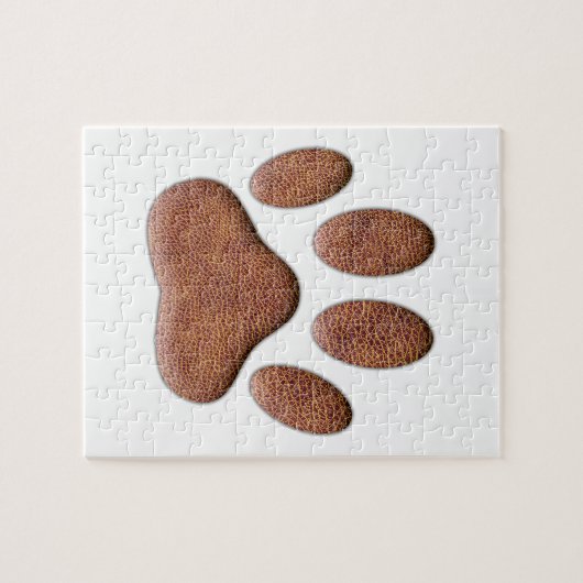 Ledertextiel Dog Paw Print Legpuzzel (Horizontaal)