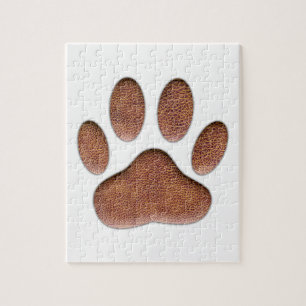 Ledertextiel Dog Paw Print Legpuzzel