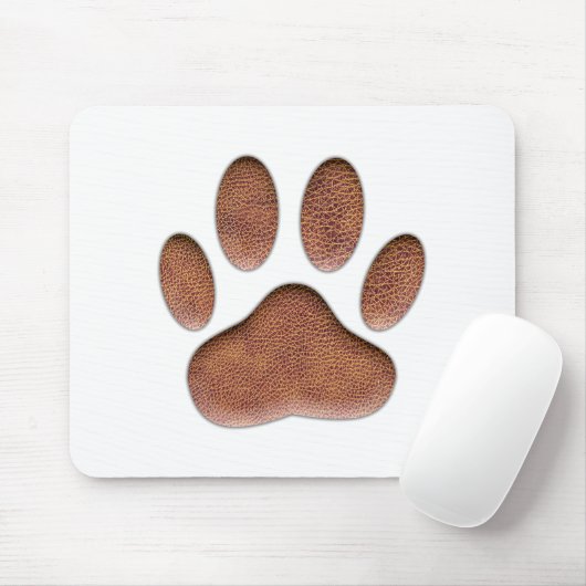 Ledertextiel Dog Paw Print Muismat (Met muis)