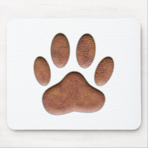 Ledertextiel Dog Paw Print Muismat