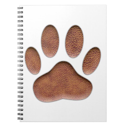 Ledertextiel Dog Paw Print Notitieboek (Voorkant)
