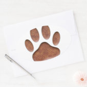 Ledertextiel Dog Paw Print Ovale Sticker (Envelop)