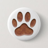 Ledertextiel Dog Paw Print Ronde Button 5,7 Cm (Voorkant)