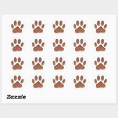Ledertextiel Dog Paw Print Ronde Sticker (Vel)