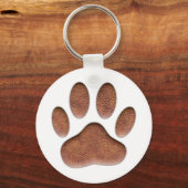 Ledertextiel Dog Paw Print Sleutelhanger (Voorkant)