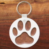 Ledertextiel Dog Paw Print Sleutelhanger (Voorkant)