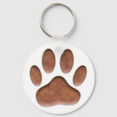 Ledertextiel Dog Paw Print Sleutelhanger (Achterkant)
