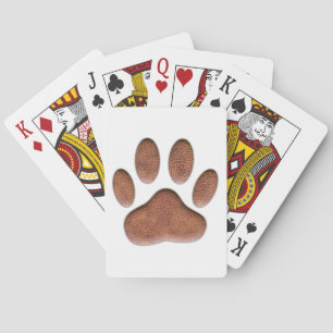 Ledertextiel Dog Paw Print Speelkaarten