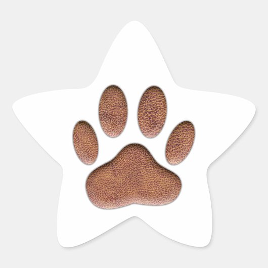 Ledertextiel Dog Paw Print Ster Sticker (Voorkant)