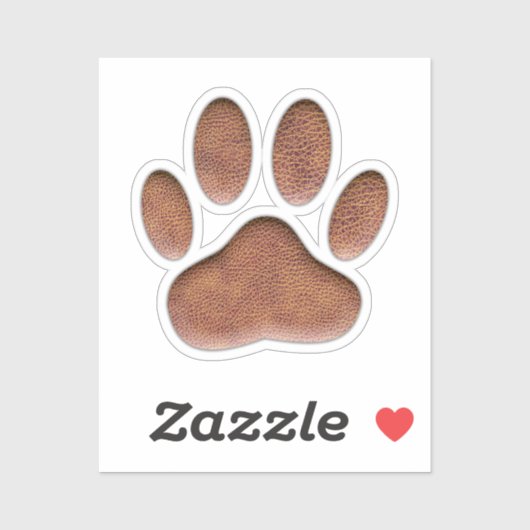 Ledertextiel Dog Paw Print Sticker (Vel)