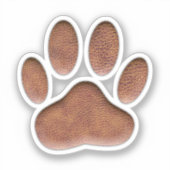 Ledertextiel Dog Paw Print Sticker (Voorkant)